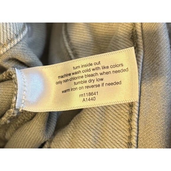 LANE BRYANT Olive Green Denim Jumpsuit 16 Petite Belted Straight Leg Utility 70s - Picture 13 of 16